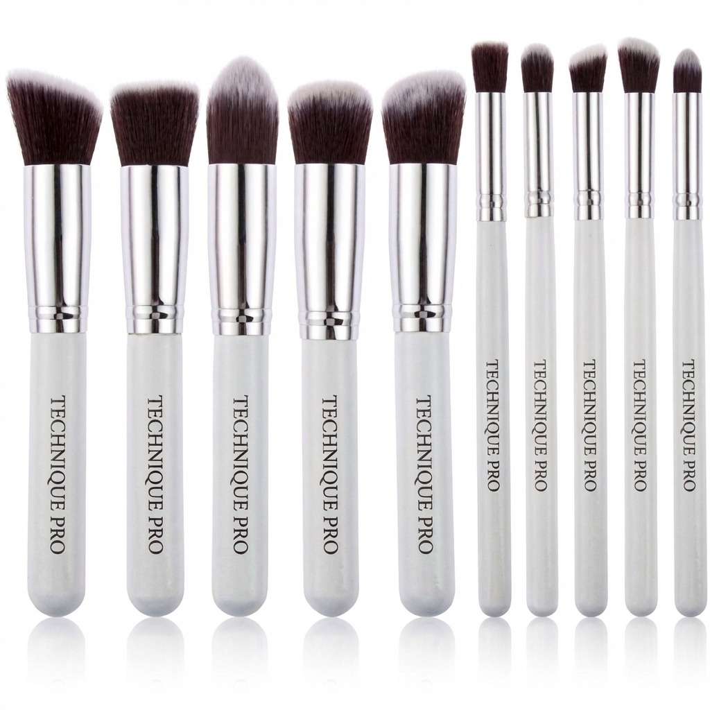 Technique PRO Makeup Brushes, Silver edition - 10 pcs