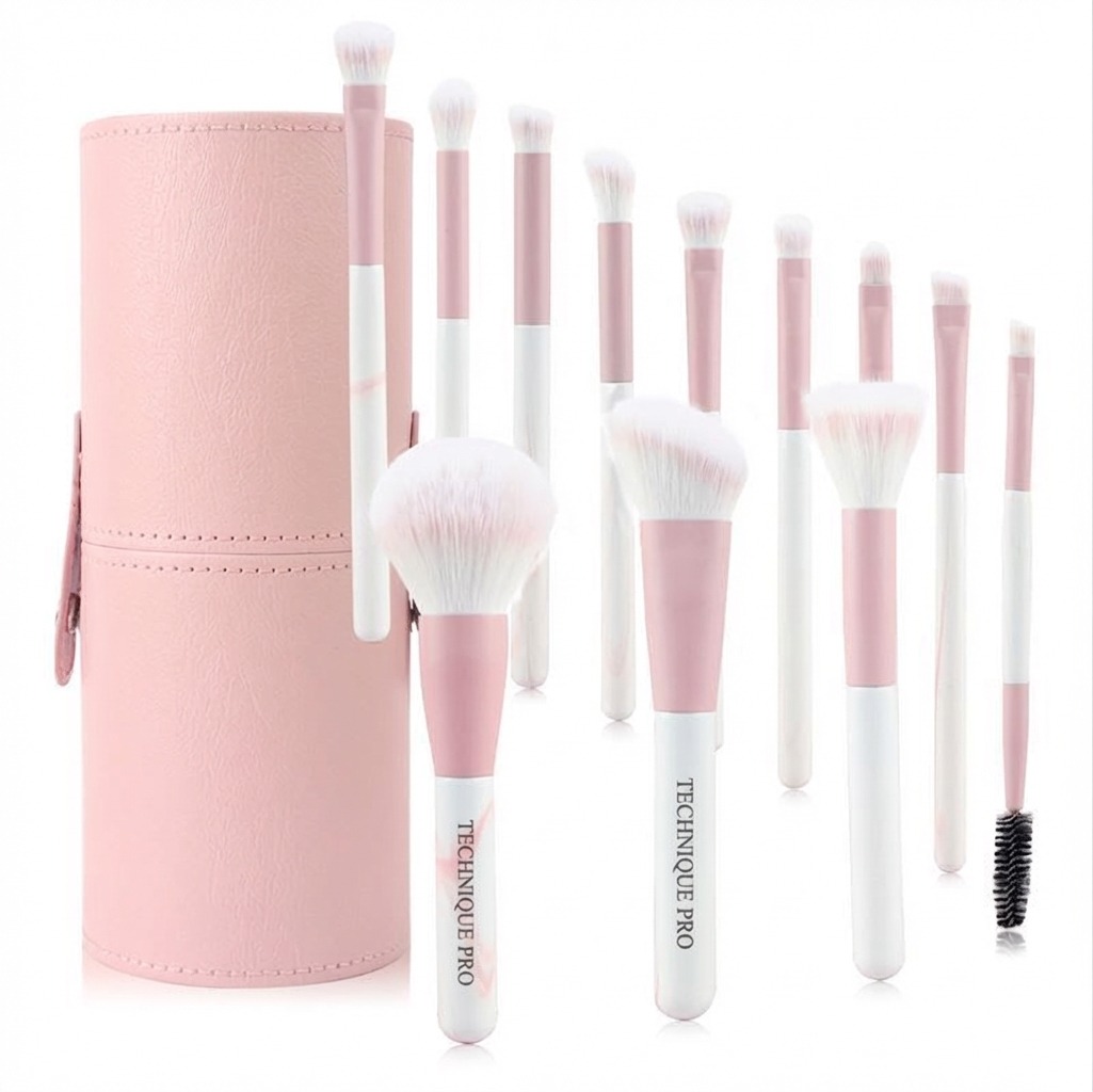 Technique PRO Blooming Makeup Brushes - 12 Makeup Brushes with Cup Case