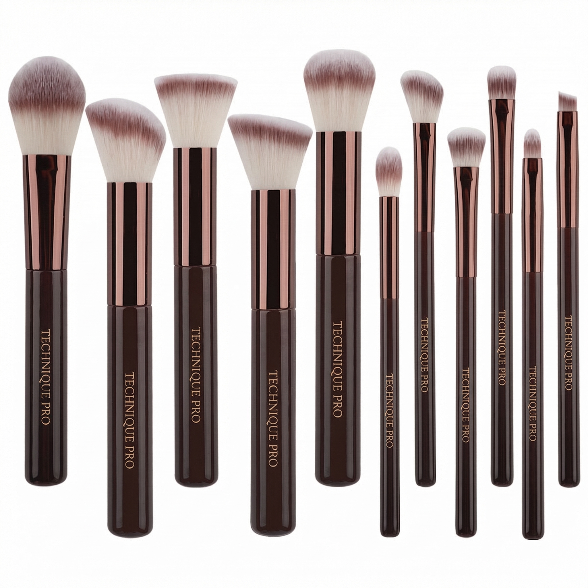 Technique PRO Chocolate Bronze Makeup Brush Set - 11 makeup brushes