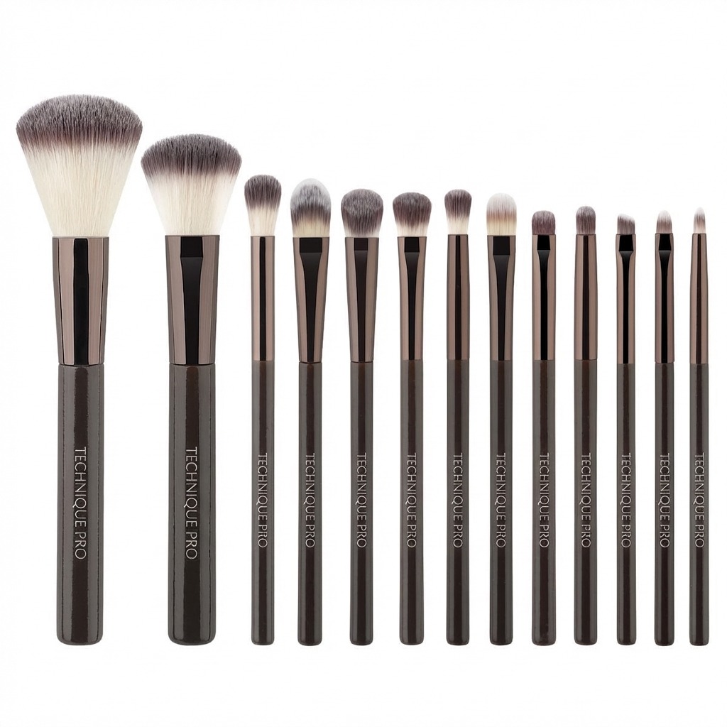 Technique PRO Espresso Makeup Brush Set - 13 Makeup Brushes