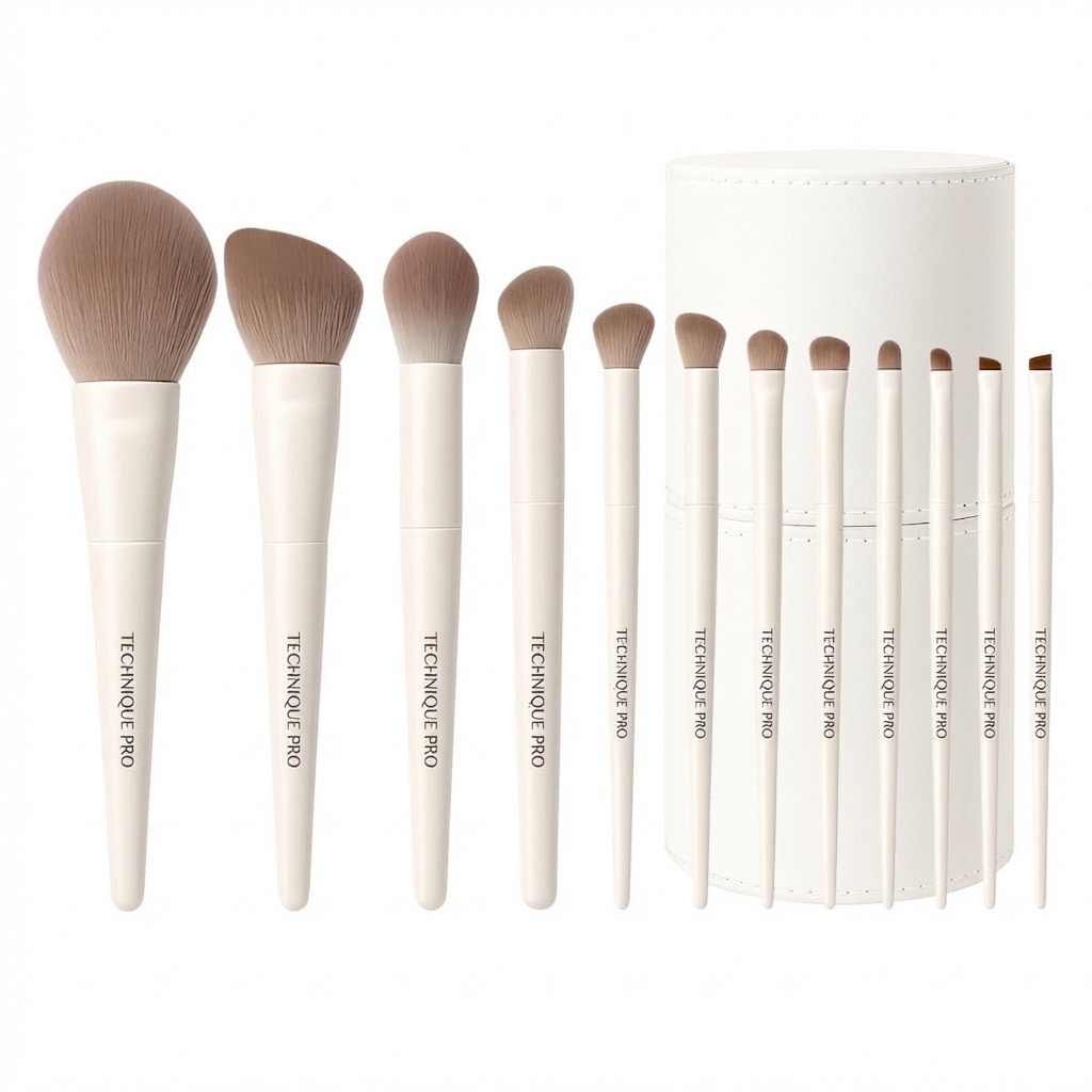 Technique PRO Cloud Makeup Brush Set - 12 Makeup Brushes with Cup Case